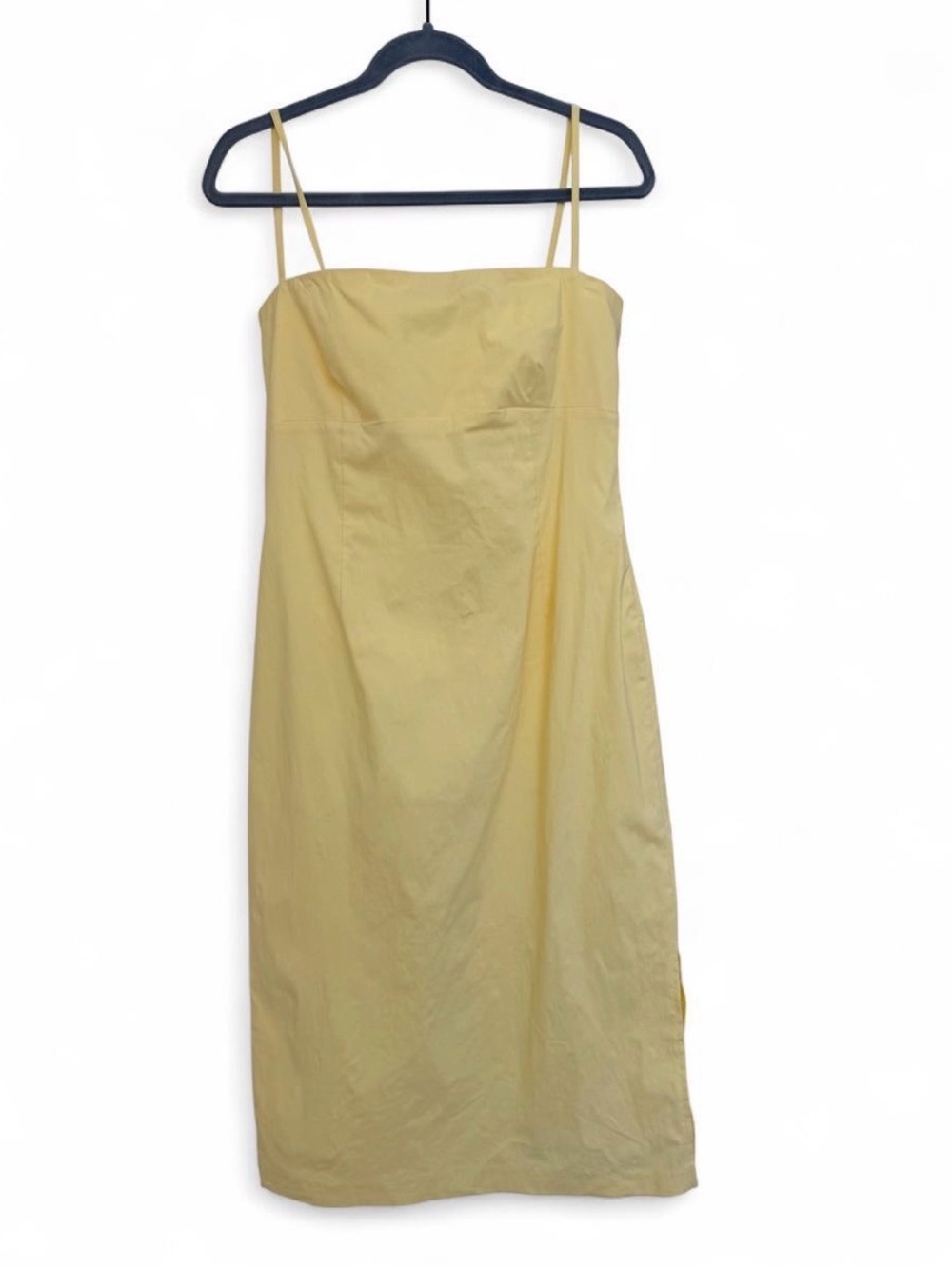 Sky David Park Yellow Cotton Spaghetti Strap Sheath Dress 90s Y2K Minimalist